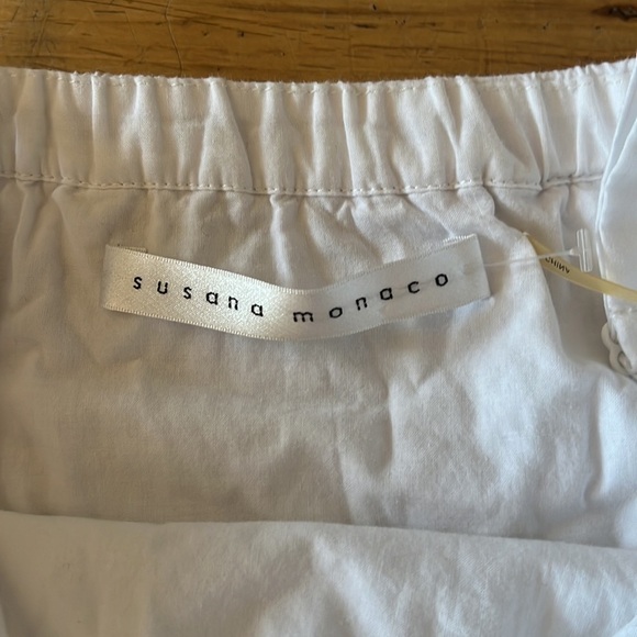 SUSANA MONACO WHITE EYELET CROCHET LACE MINI DRESS SIZE 6 - Picture 2 of 3